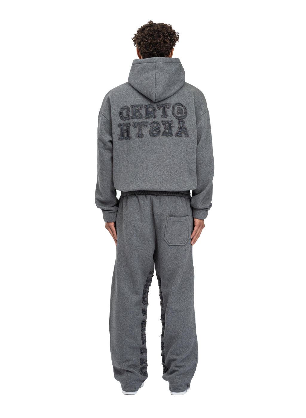 SUDADERA CON CAPUCHA C/A MEZCLADA OSCURA