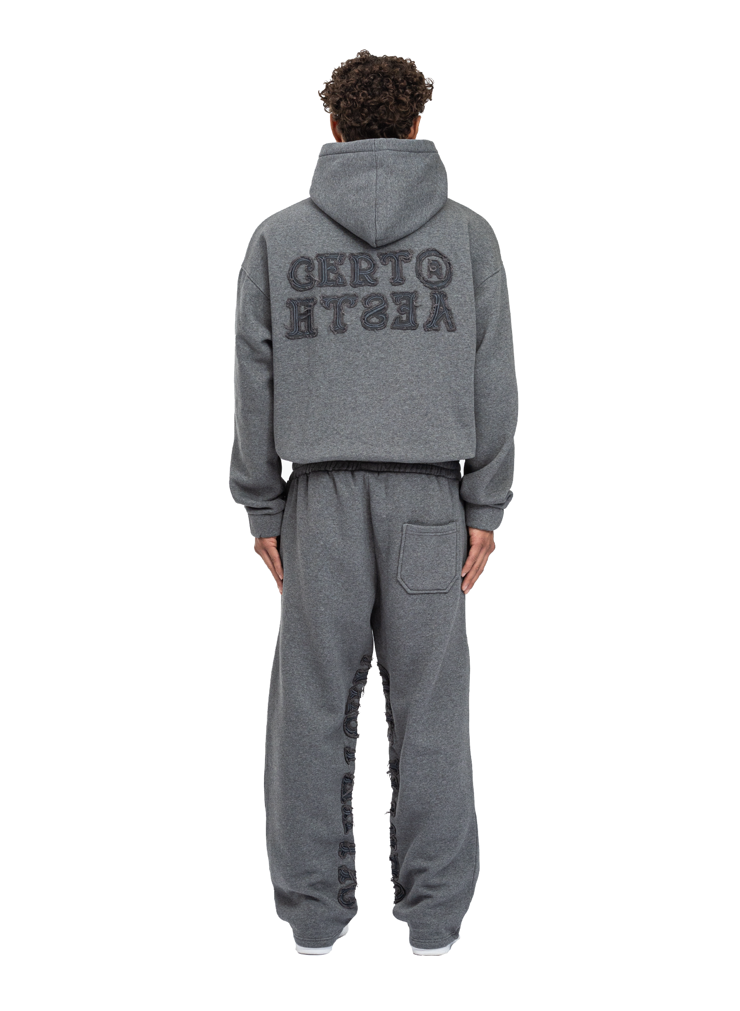 SUDADERA CON CAPUCHA C/A MEZCLADA OSCURA
