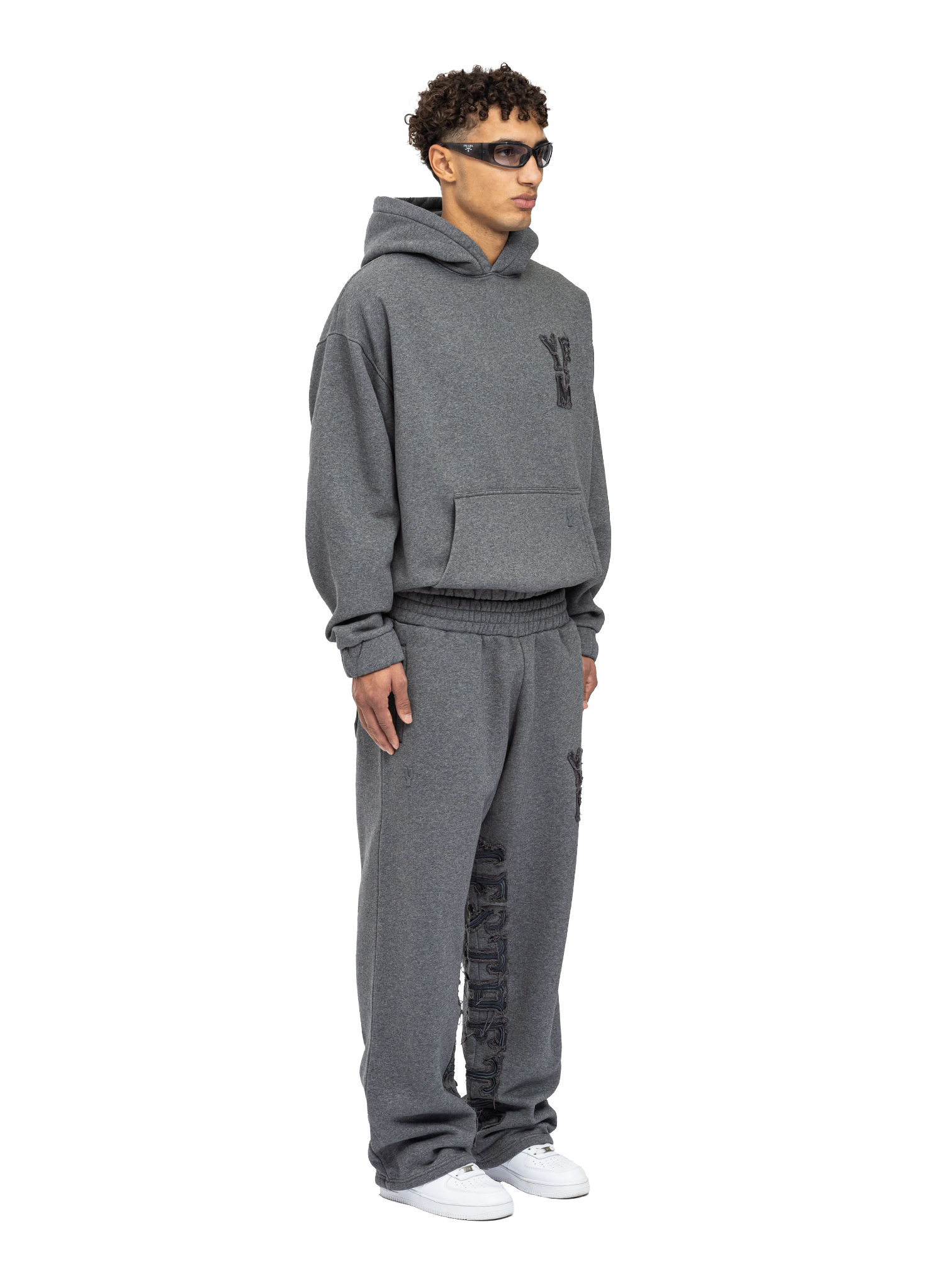 SUDADERA CON CAPUCHA C/A MEZCLADA OSCURA